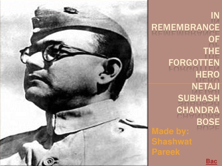 Subhas Chandra Bose Biography Pdf